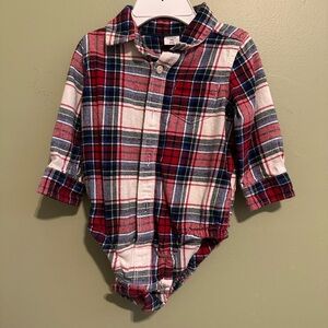 Plaid Kids Shirt - Red and Blue